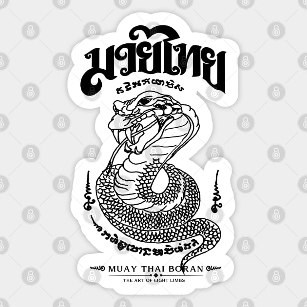 Muay Thai Sak Yant Snake Sticker by KewaleeTee